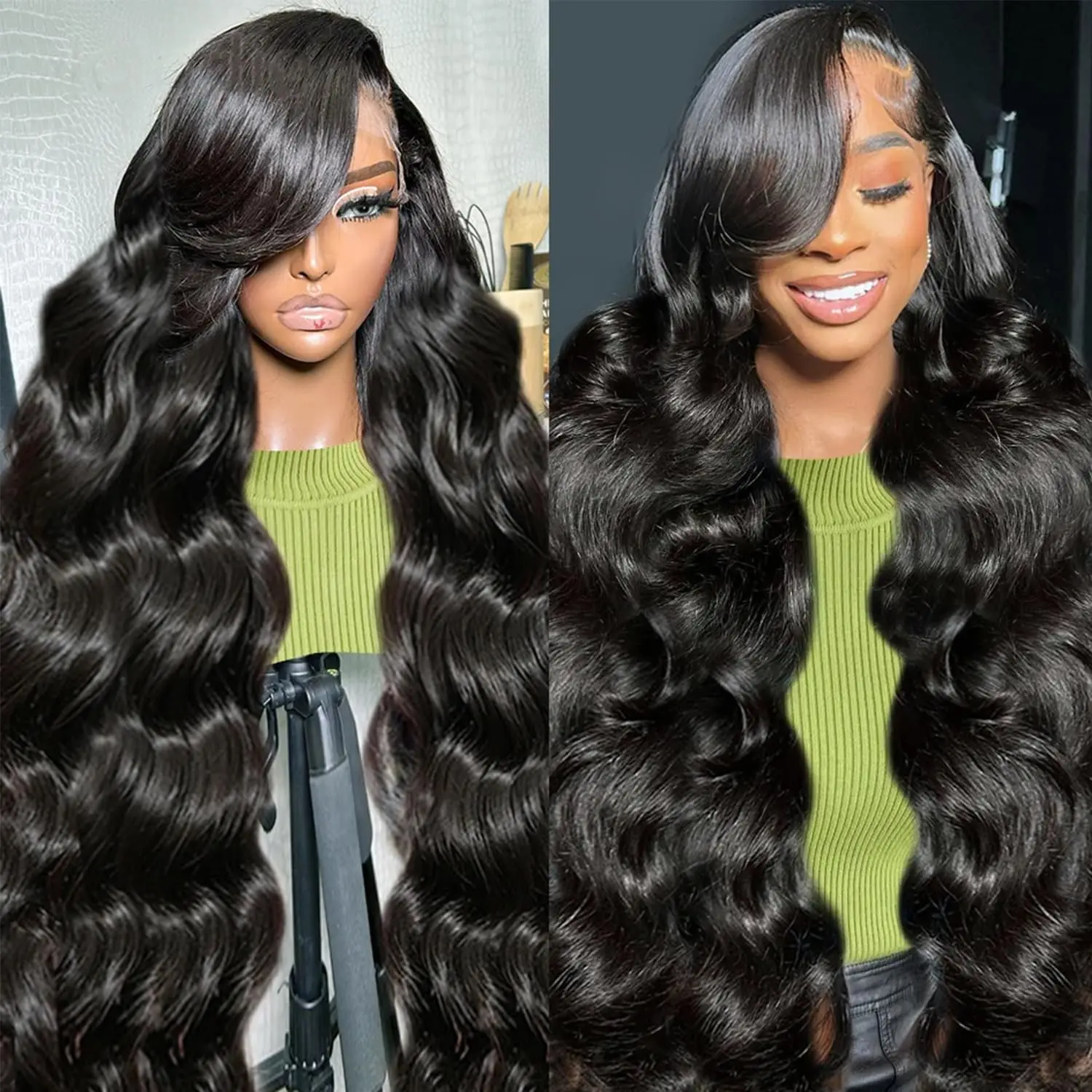 13x4 Water Wave Lace Frontal Wig Brazilian Body Wave HD Transparent Lace Front Human Hair Wigs Remy Pre Plucked 250%