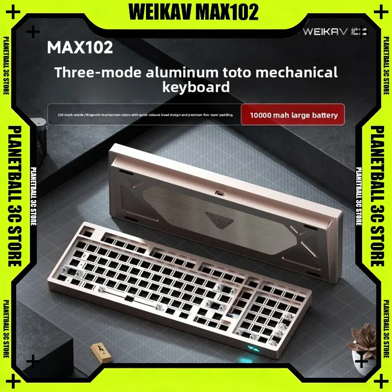 WEIKAV MAX102 Mechanical Keyboard Kit Aluminum Alloy Wireless Magnetic Touch Needle Customized Gaming Keyboard