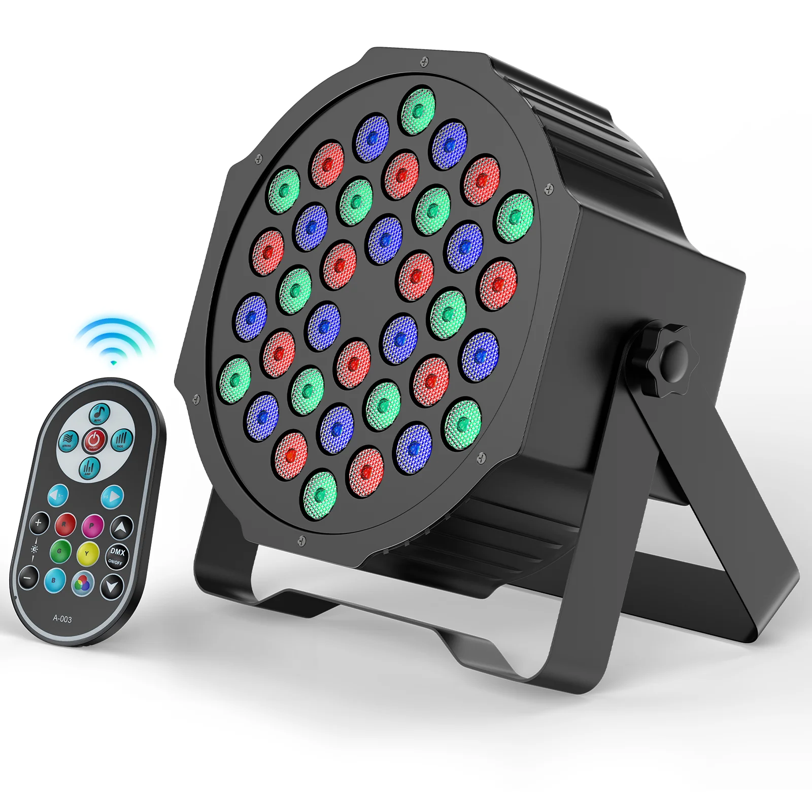 Yiflamefly 36LED RGB Par Lights Stage Lights with Wireless Remote Sound DMX512 Control For DJ Party Stage Effect Lighting