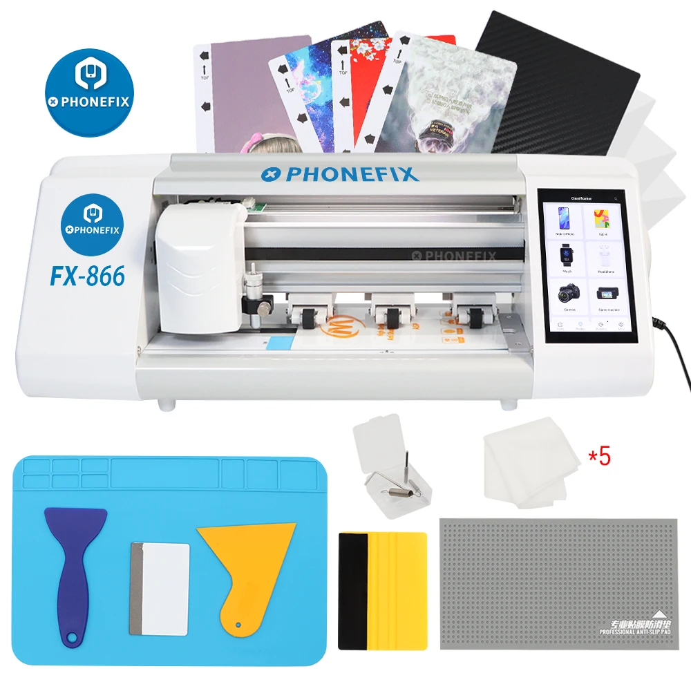 FX-866 Cerdas Pelindung Layar Hidrogel Film Mesin Pemotong untuk Smartphone Tablet Menonton Membran Hidrolik Pemotong Plotter