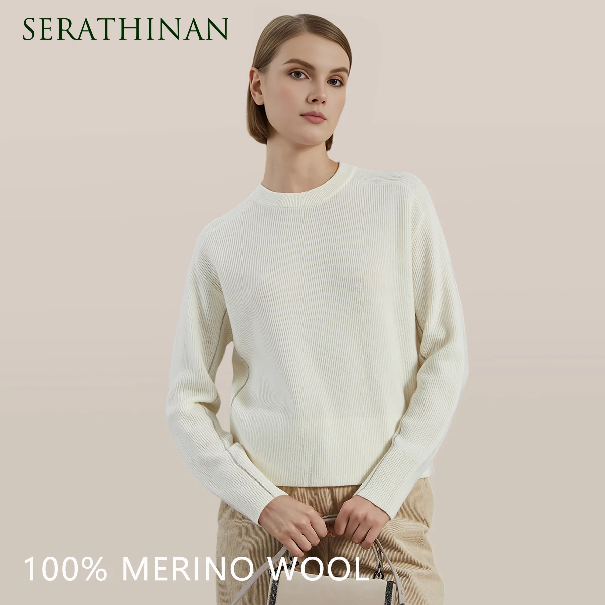 

BC705 100% Merino Wool Crew Neck Knit pullover Sweater High Quality Luxury Brand Womens clothing