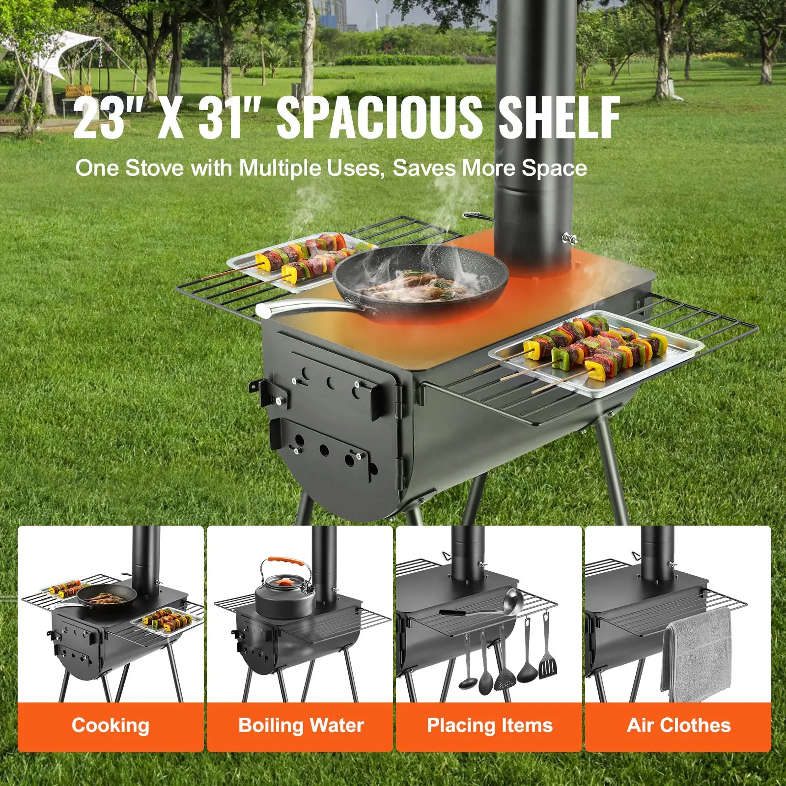 Wood Stove, 118 inch, Alloy St - огляд і ціна Hot Tent Wood Stove With Chimney Pipe