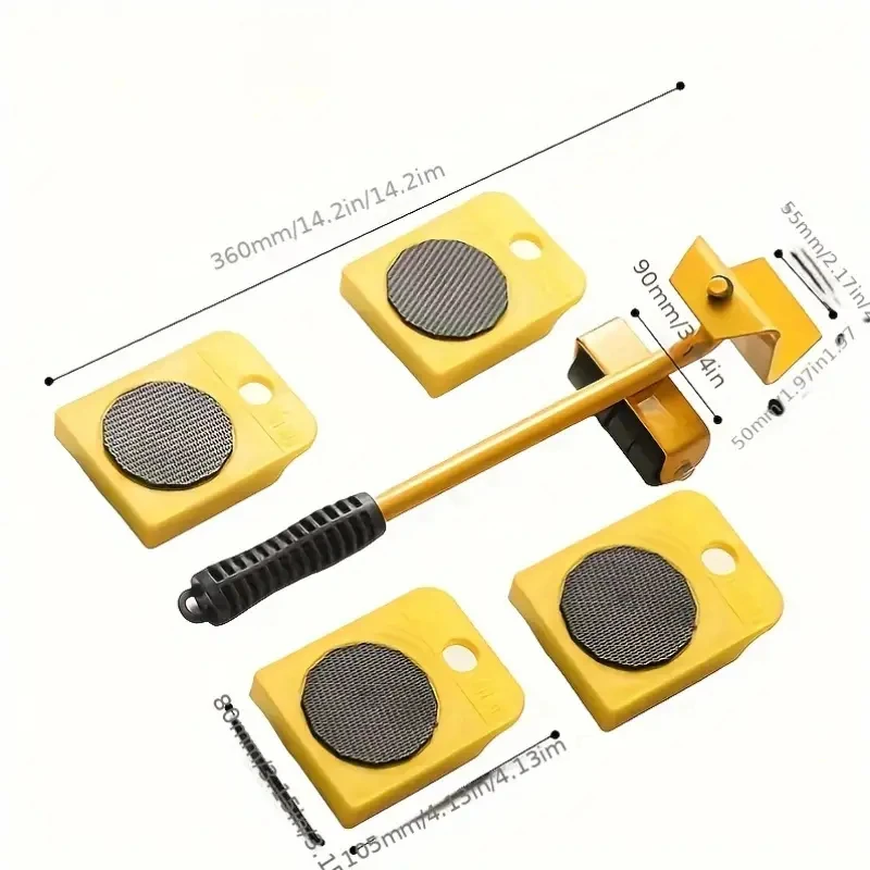 مجموعة أسطوانة نقل الأثاث شديدة التحمل، أداة نقل رافعة شديدة التحمل، عجلة دوارة