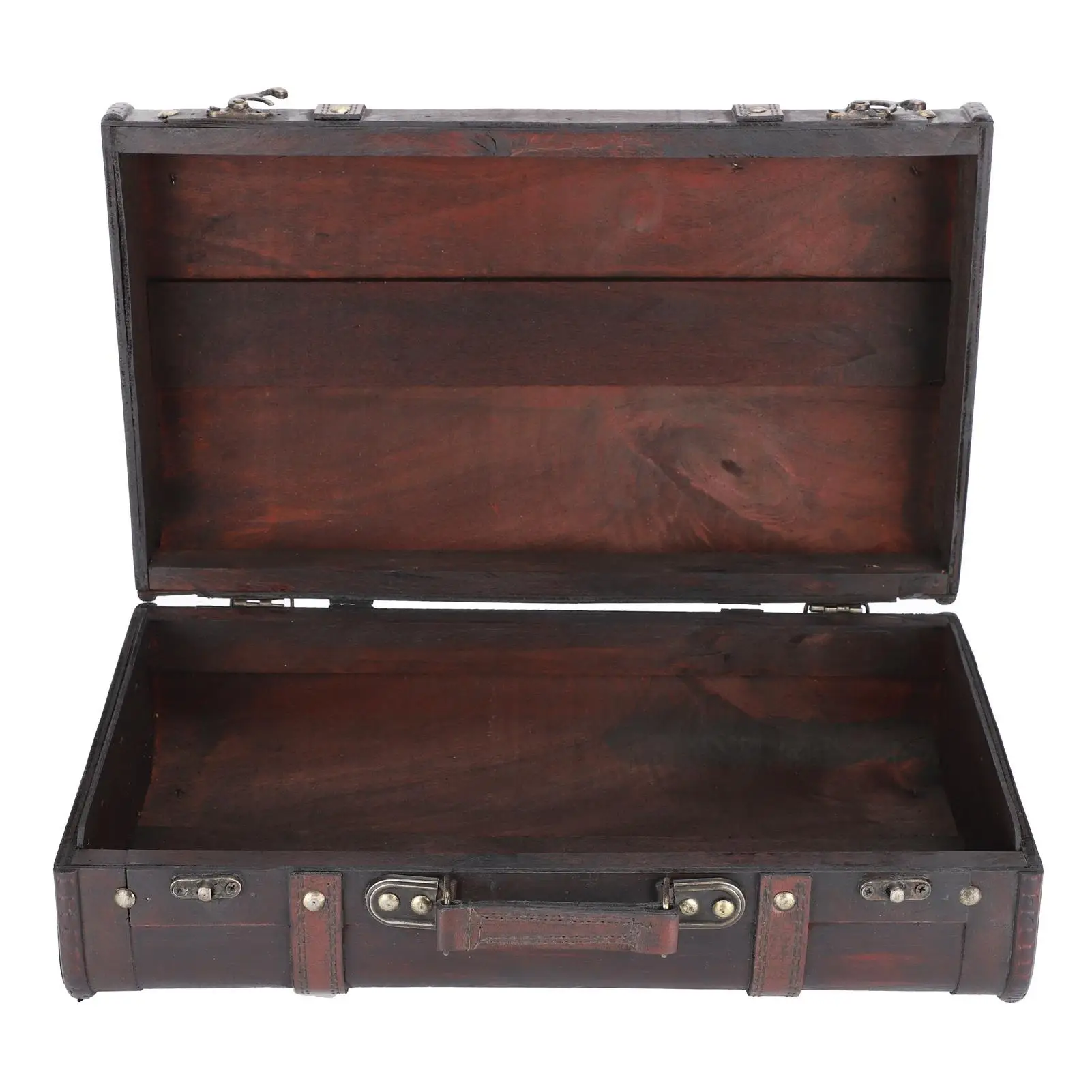 Vintage Wooden Decorative Suitcase - Antique Photo Props & Craft Decor Wood Box Ornament