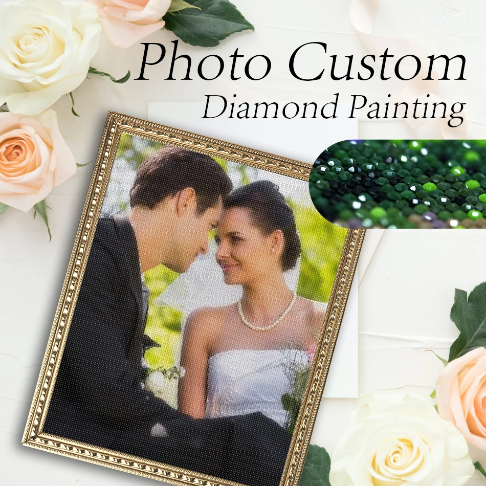 

RUOPOTY 5D DIY Diamond Art Painting Kit Customize Pet Portrait Picture Full Square/Round Diamond Handicrafts Wall Decor Gift