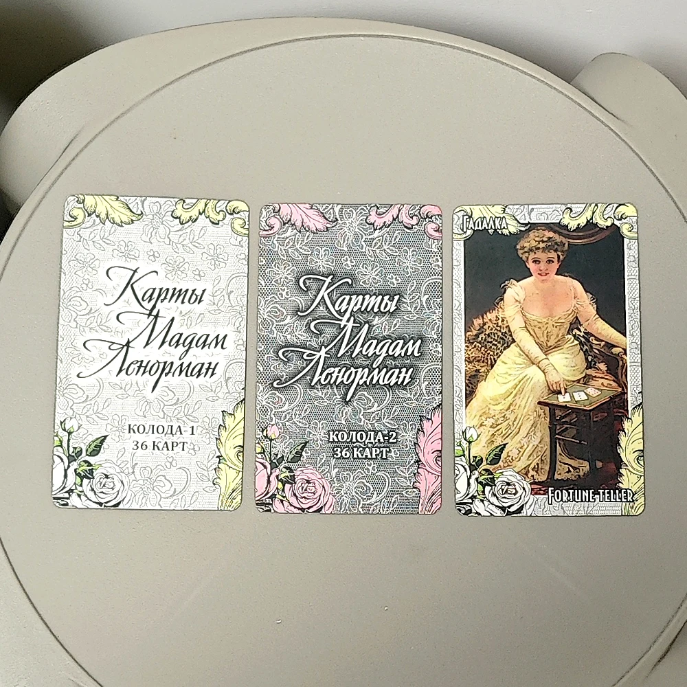 

Marie Lenormand 10.3*6cm Vintage Style 72 Cards In Russian Language 2 Sets (36+36 Pcs Lenormand Cards)