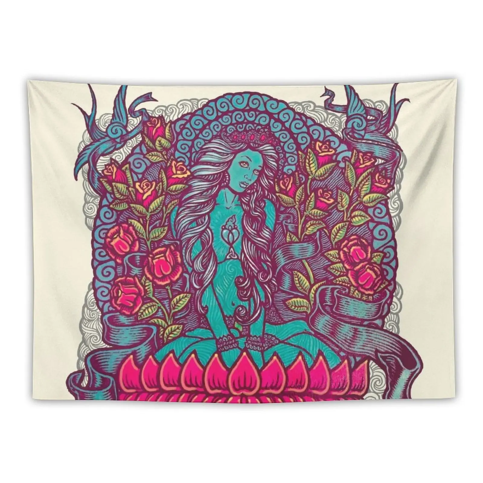 

New Blue Tara Tera Divine Gea Goddess Tapestry Room Decorations Aesthetics Wall Decor Hanging