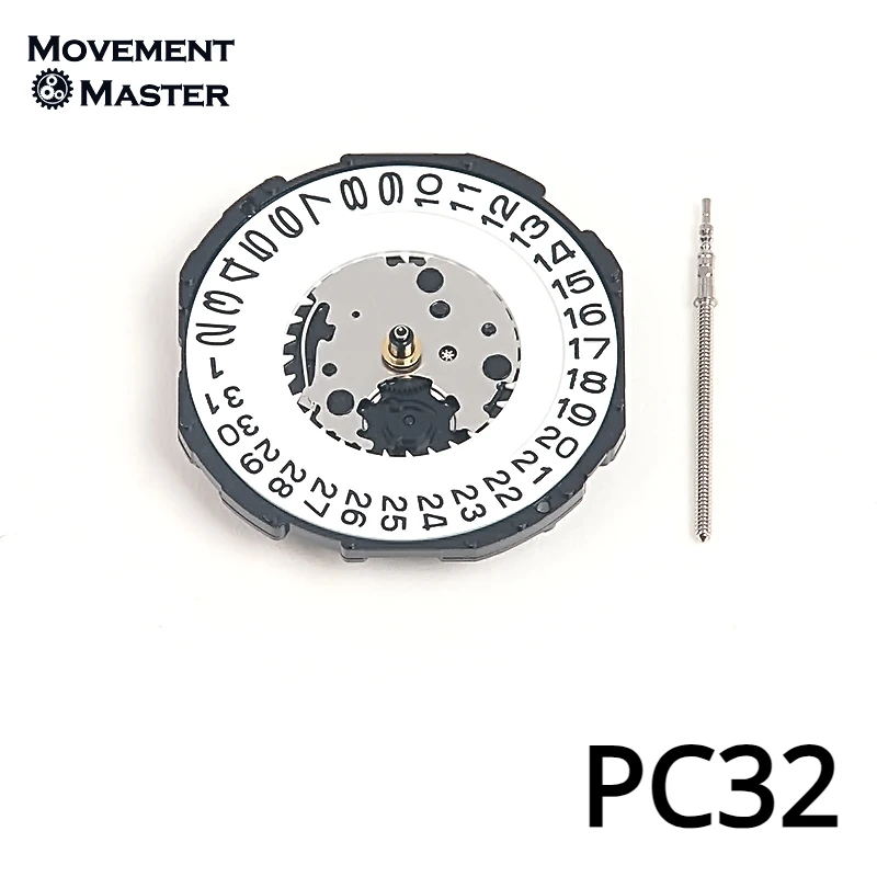 Jam tangan 3/6 asli Jepang PC32 PC22A gerakan kuarsa tanggal pada jam tangan aksesoris Perbaikan Gerakan