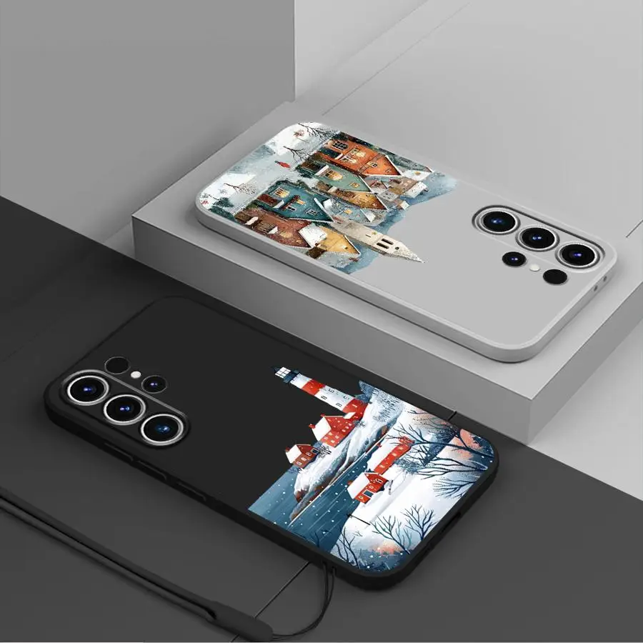 عيد الميلاد سانتا كلوز قضية الهاتف لسامسونج غالاكسي S20 S21 زائد S24 FE ملاحظة 20 10 الترا S23 S22 الترا S25 حافة غطاء ناعم