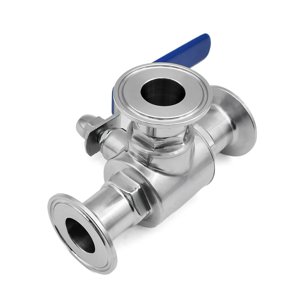 Sanitär-3-Wege-Kugelhahn aus SS304-Edelstahl – 19–51 mm T/L-Anschluss, Zwinge, Tri-Clamp, 1,5 Zoll/2 Zoll, für pharmazeutische Lebensmittel, Homebrew – Detail 6