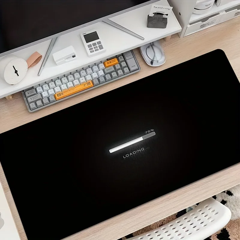 Очень большой коврик для игрового стола с противоскользящей поверхностью — сверхмощный коврик для клавиатуры и мыши компьютера, черный настольный коврик, подходит для офиса
