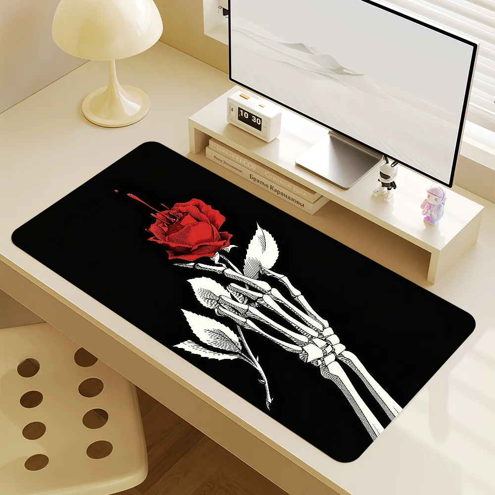 Mouse Pad MousePad Non-slip Lockedge Office R-Rose Horror Skeleton Student Gaming Thickened Large Writing Dark Pad Cushion