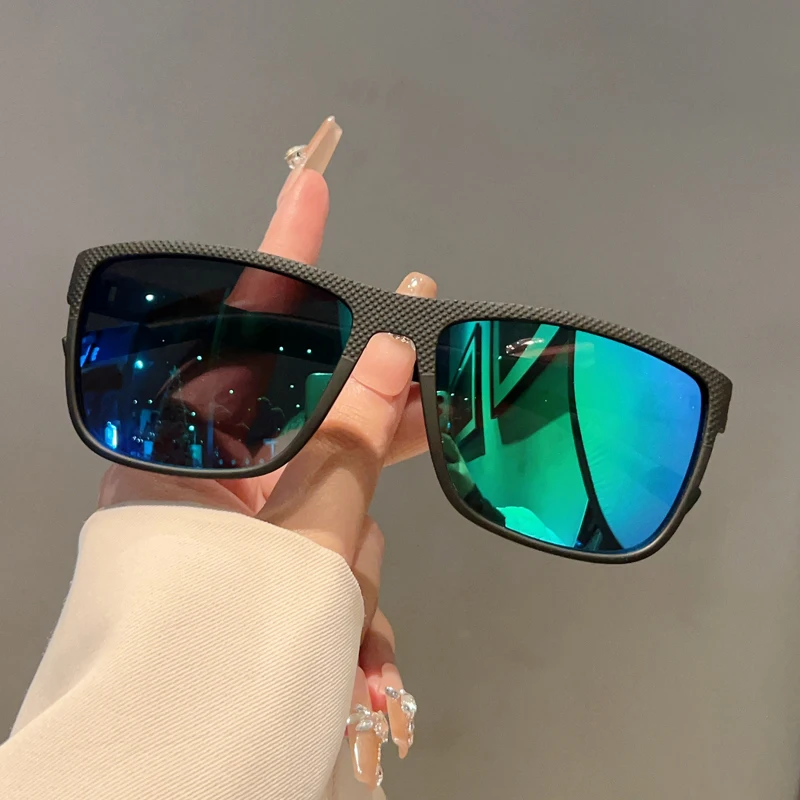 KAMMPT Quadratische Sonnenbrille Männer Mode Vintage Spiegel Outdoor Sport Shades Frauen Trendy Marke Design Anti-UV Casual Sonnenbrille