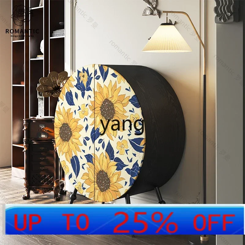 LH  sunflower simple side cabinet custom lacquer art painted decorative cabinet
