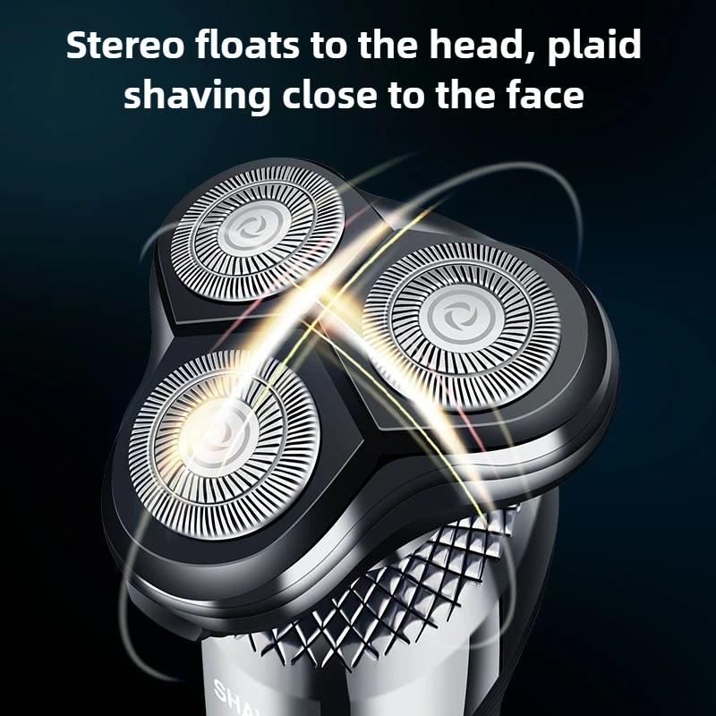 ماكينة حلاقة بشاشة رقمية ذكية مع شحن USB متعددة الوظائف لغسل الجسم بالكامل ورأس سكين عائم ماكينة حلاقة كهربائية