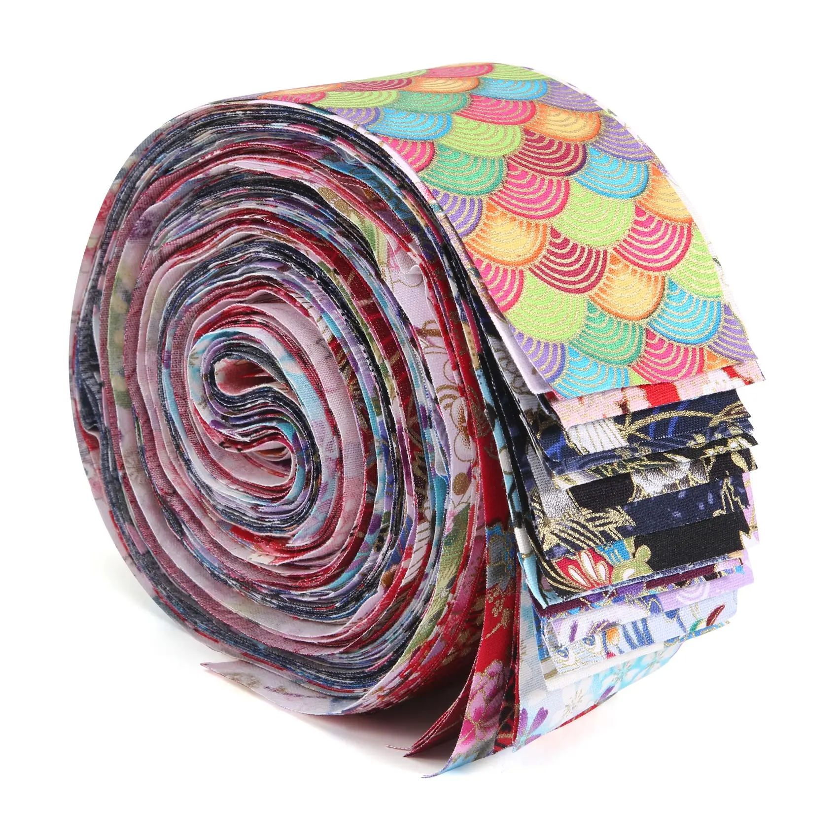 

Jelly Roll Fabric Strips for Quilting,40 PCS Roll Cotton Fabric for Sewing with Different Patterns DIY Craft Patchwork