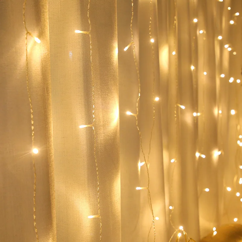 LED Curtain Lights Garland Fairy Lights String Lights 8 Modes USB Remote Control Window Lights Bedroom Christmas Decoration