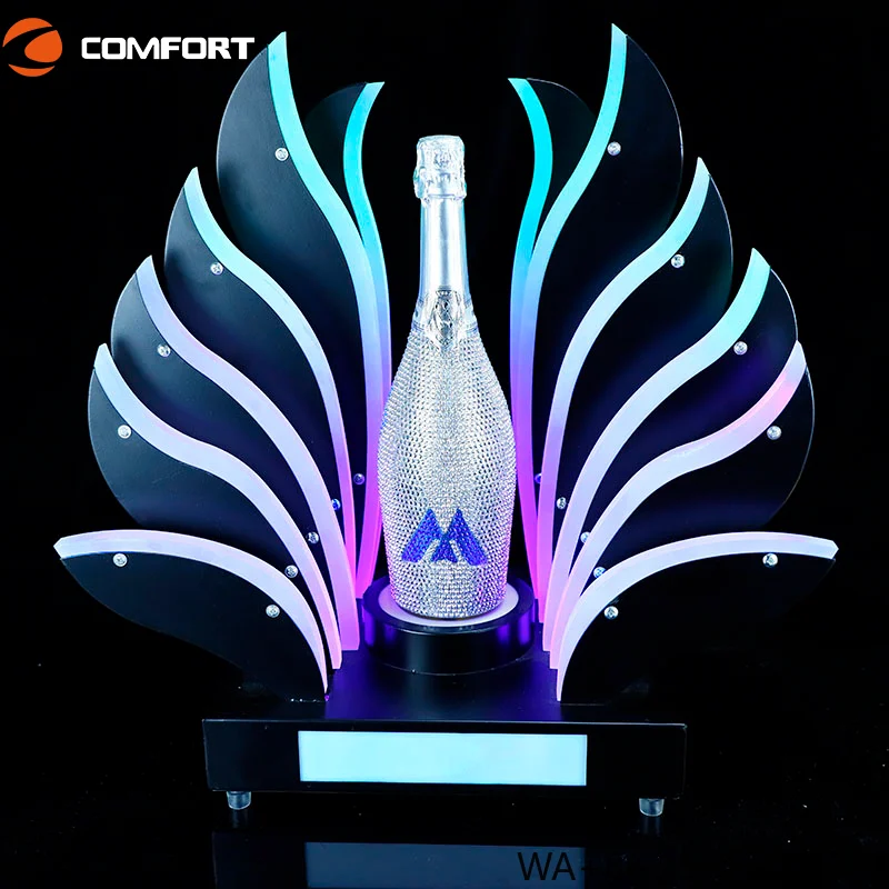 Customized Logo Acrylic Counter Display Case for Whiskey Vodka Liquor Bottle Trio Recyclable Gift Bar Accessory