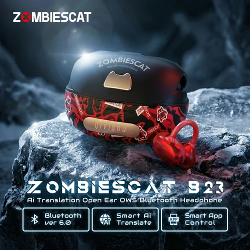 Audífonos Bluetooth 6.0 Ows Con Diseño De Grafiti Zombi Cat