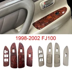 LC100 FJ100 Interior Wooden Window Switch Lifter Panel Cover For Toyota Land Cruiser 100 1998 1999 2000 2001 2002 Accessories