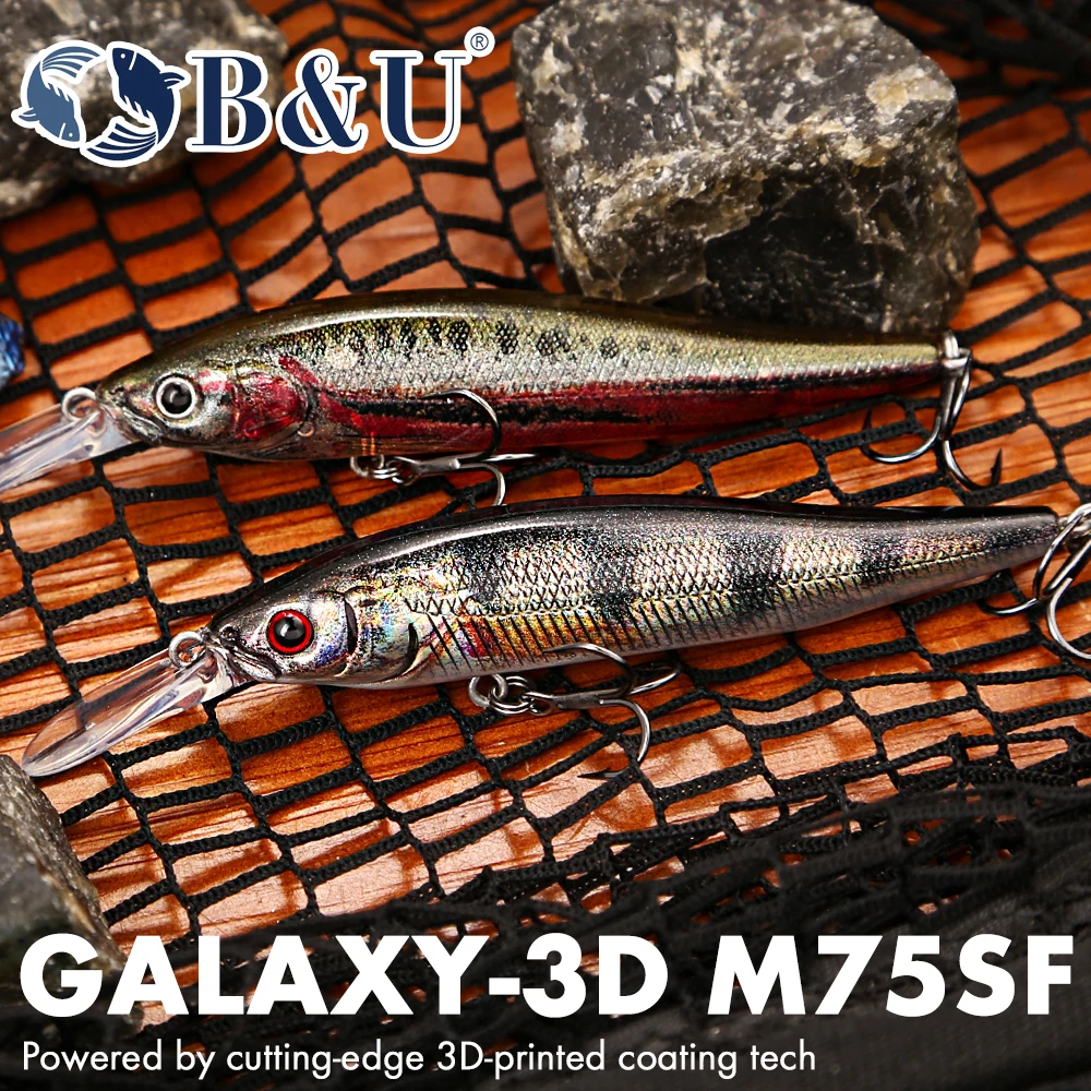 B&U Fishing Lure Max 2.0m Slow Floating Minnow Explorers SHAD Long Casting Hard Bait For Pike Perch Chub Jerkbait
