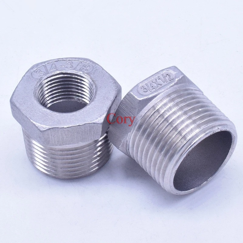 

1 шт. втулка переходника «папа» x «мама» 1/4 дюйма 3/8 дюйма 1/2 дюйма 3/4 дюйма 1 дюйма 1,2 дюйма 1,5 дюйма 2 дюйма BSPT фитинги из нержавеющей стали SS304 для воды, газа, масла
