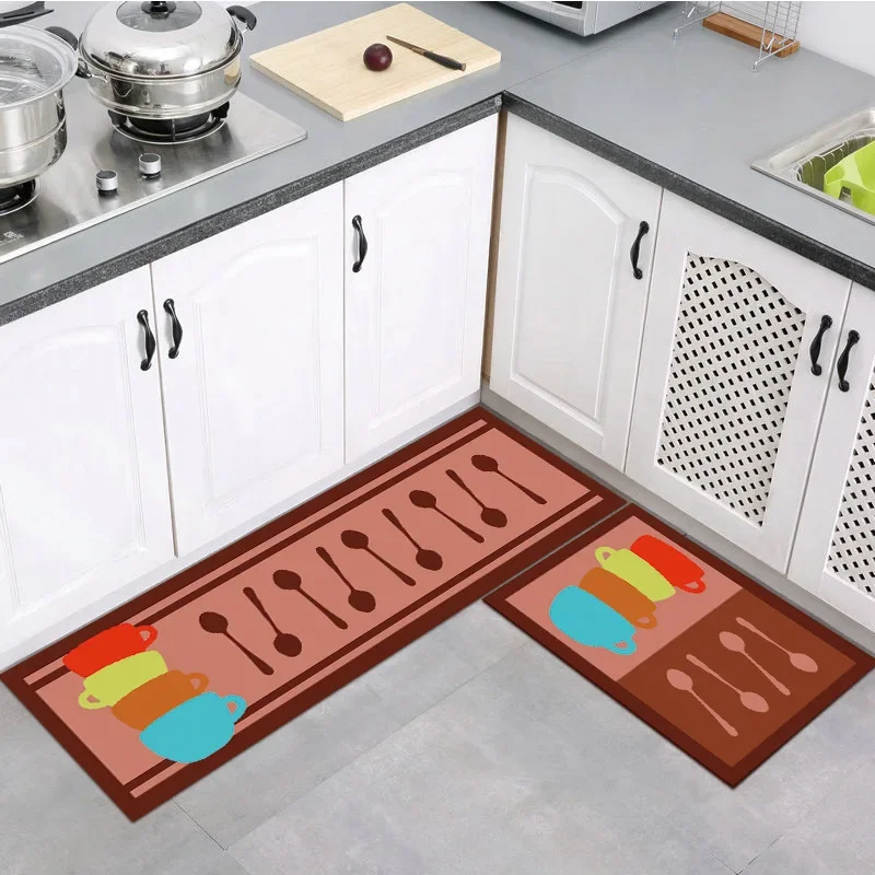 1Pcs Modern Minimalist Kitchen Utensils Kitchen Mat Non-slip Floor Mats Area Rug Entrance Doormat Carpet Home Decoration