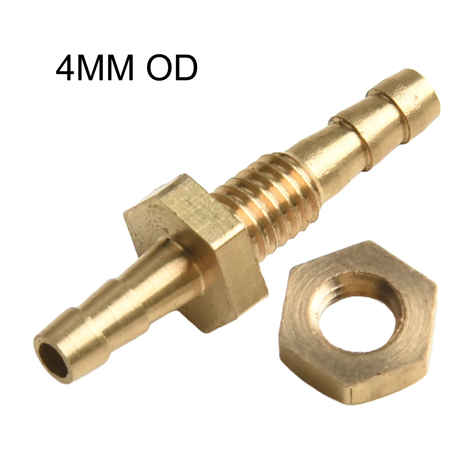 Brass Pipe Fitting Hose Barb Connector with Nut for Pneumatic and Air Hoses Compatible with 4mm to 25mm Inner Diameter