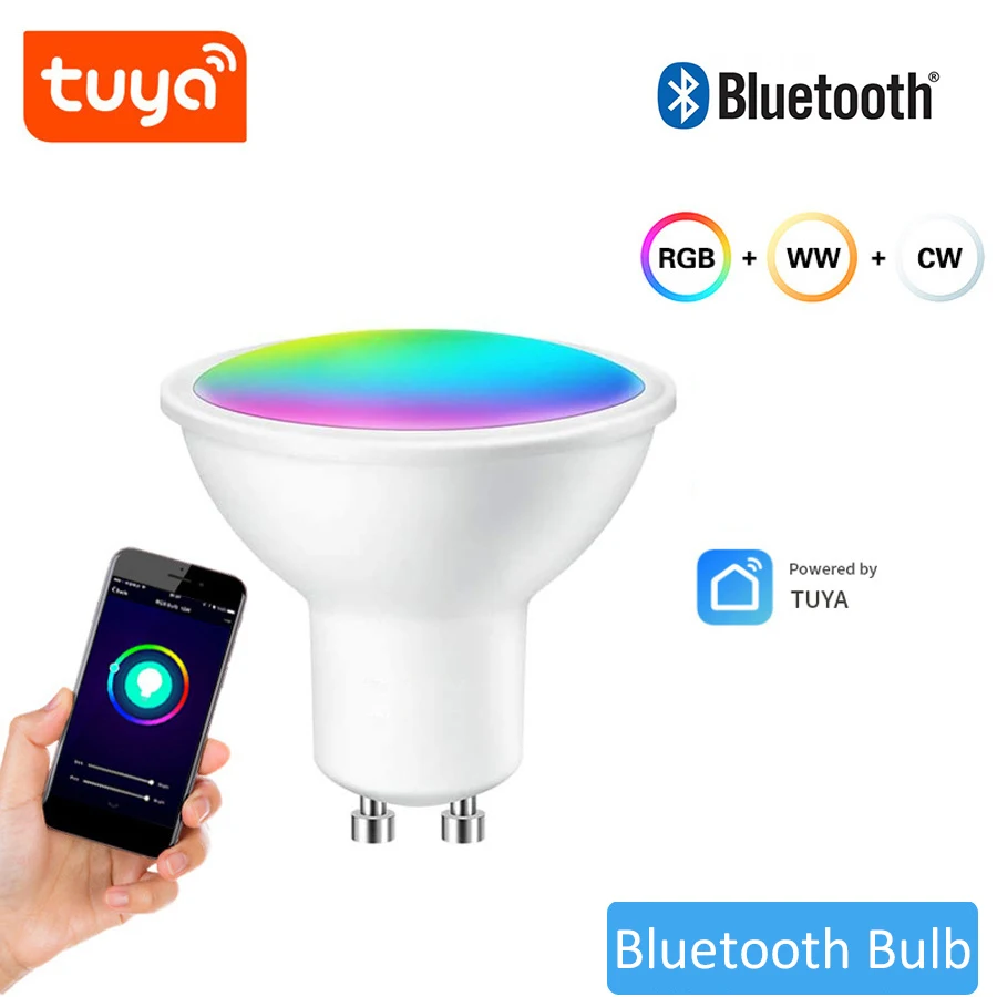 Tuya inteligentne światła LED żarówka GU10 RGB + CW WiFi reflektor możliwość przyciemniania kolorowa lampa kontrola aplikacji głos