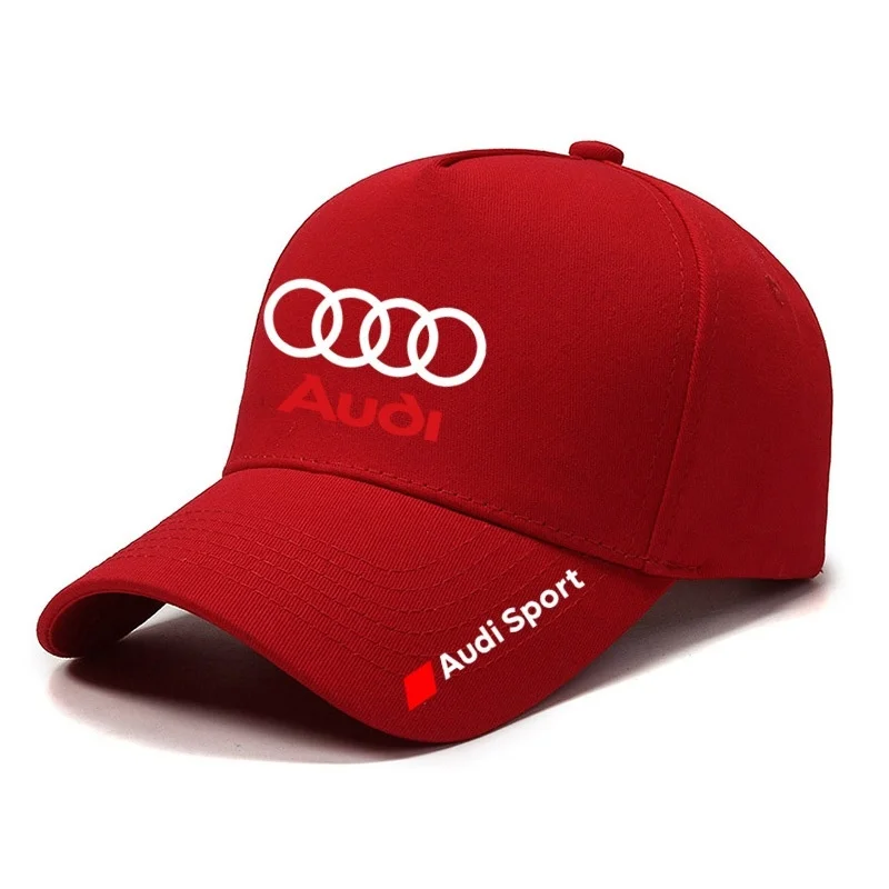 Topi Bisbol Katun yang Dapat Disesuaikan dengan Logo Audi, Cocok sebagai Aksesori Luar Ruangan untuk Audi TT 8L 8V, A4 B8 B6 B7 B9, A6, C