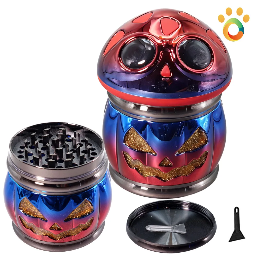

2.8inch Metal Pumpkin Shaped Herb Grinder Manual Spice Mortar Pepper Crusher Tobacco & Grass Smoking Accessory Cigarette Tool