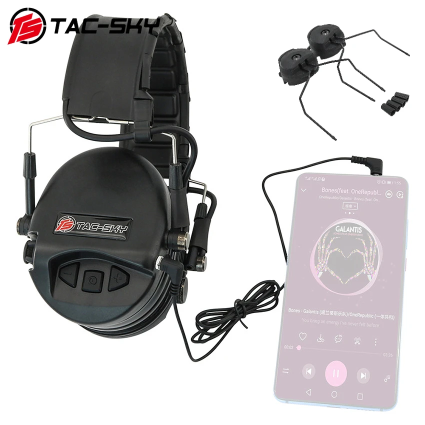 

TAC-SKY New TEASORDIN Tactical Headset Noise Cancelling Pickup Active Ear Protection Headphone for Outdoor Hunting Airsoft Sport