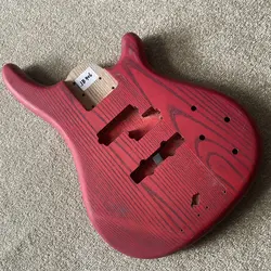 JB406 PJB Bass Active Pickups Transparent Red Color in Solid ASH Wood Semi Finishing Electric Bass Body DIY Replace USE