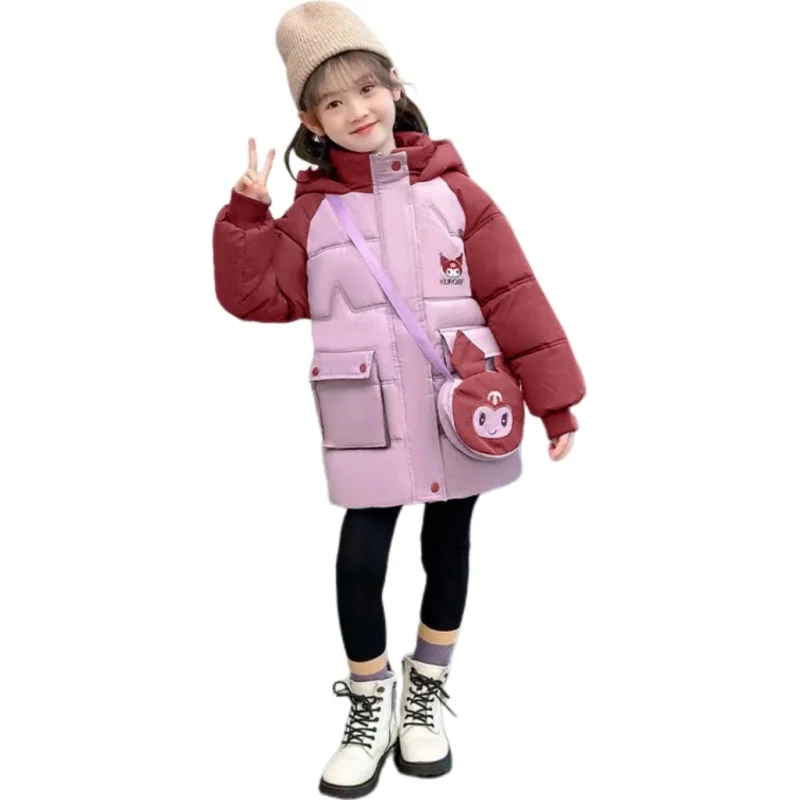 Girls Coat Overcoat Jacket Windbreak Outerwear 2024 Violet Winter Autumn Warm Cotton School Sport Teenagers Children\'s Clothing