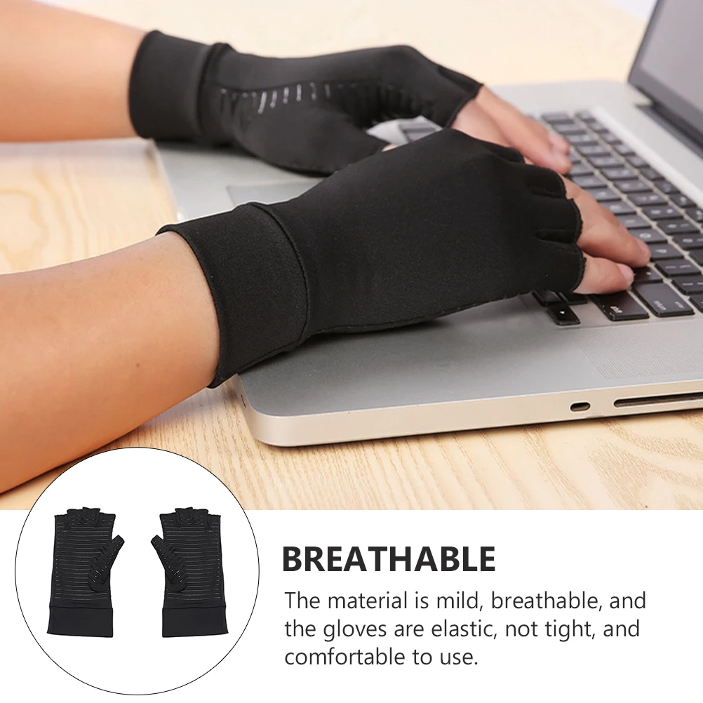 

1 Pair Arthritis Half Finger Anti-Edema Compression Sport Hand Protectors Non-Slip Breathable Lightweight Fitness Running