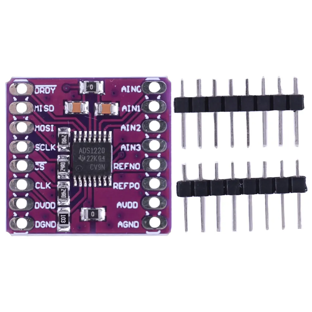 ADS1220 ADC I2C Low-power 24 Bit Analog-to-Digital Converter Sensor Module 2.3-5.5V with Programmable Gain Amplifier For Arduino