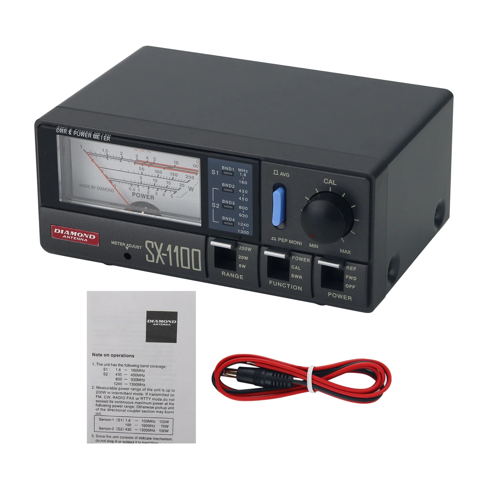 

SX-1100 Original Quad-Band SWR Meter SWR Power Meter SWR Power Watt Meter for Diamond Antenna