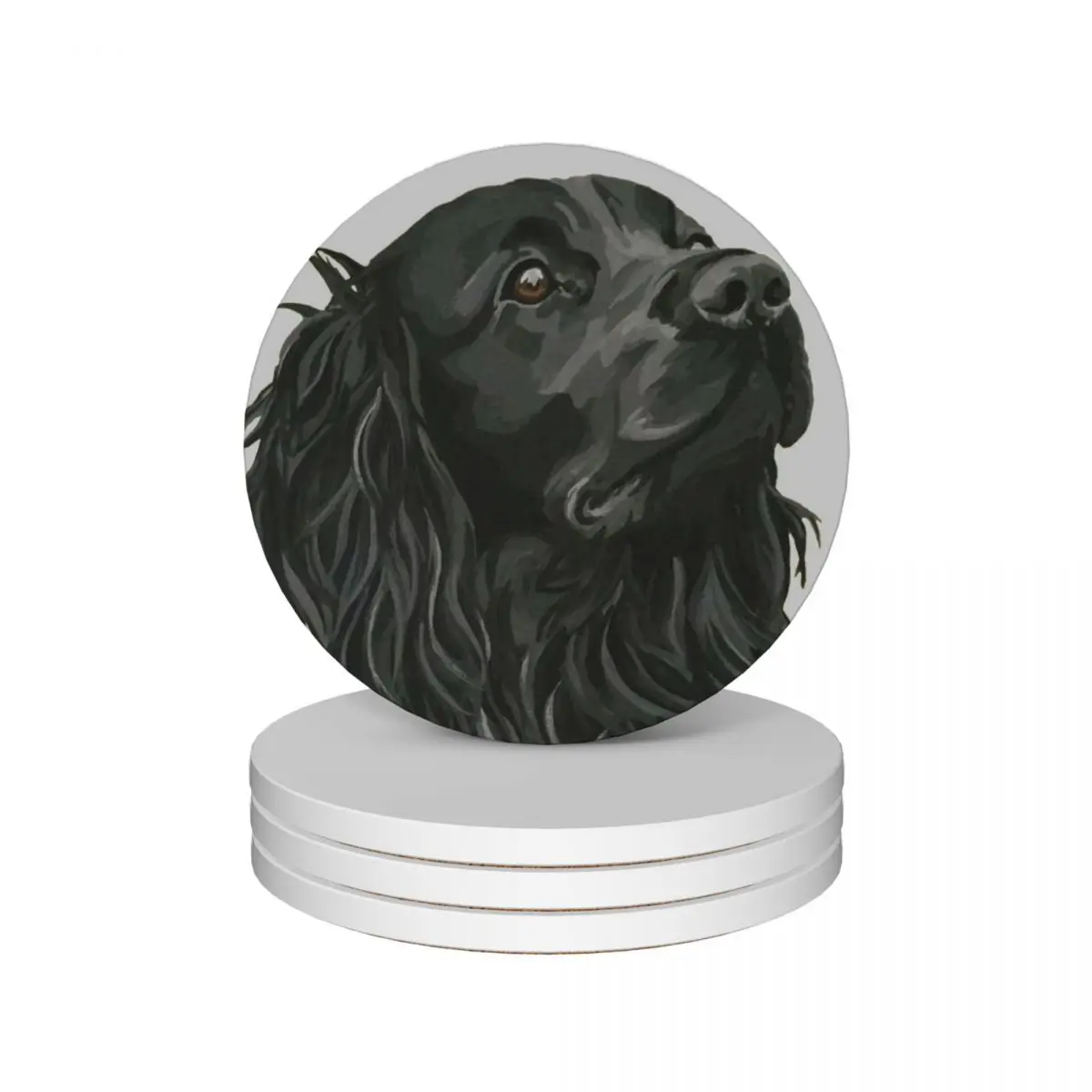 Black cocker spaniel by Julie Jones Ceramic Coasters (Set of 4) tea cup holder teapot mat Coasters