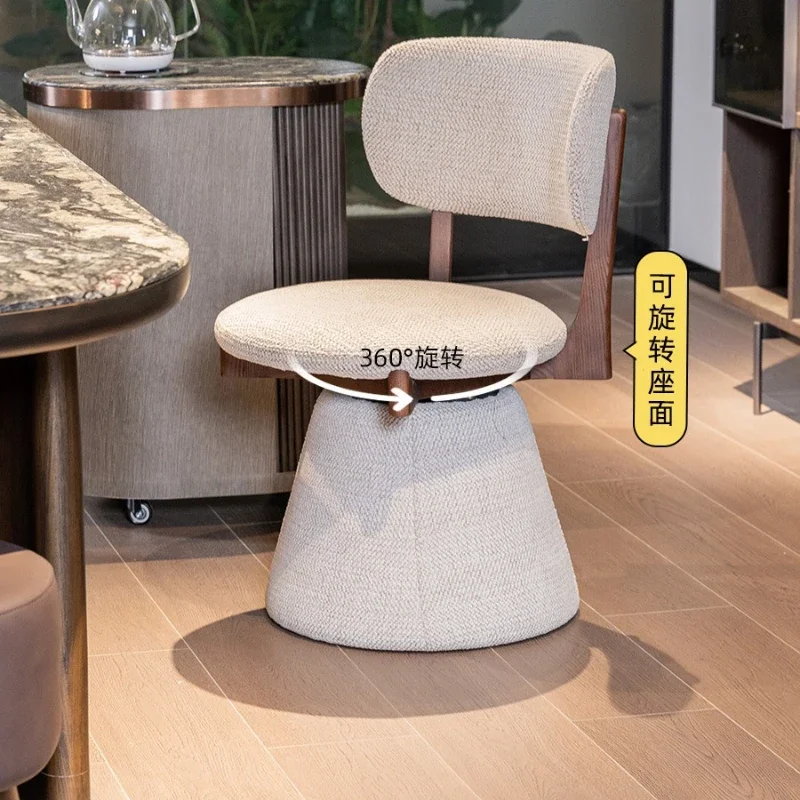 2025 new ash wood premium, leather book chair, single chair rotating dining chair