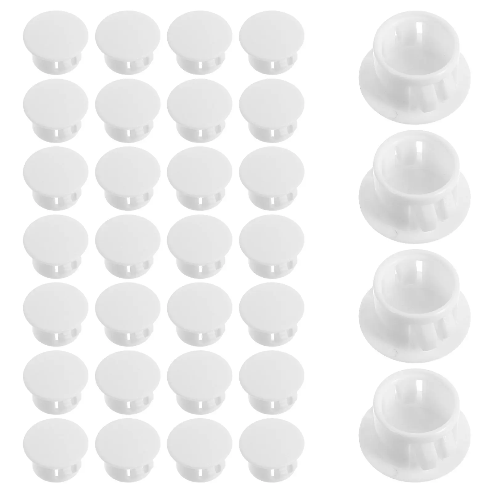 100Pcs Decorative Hole Covers Plastic Round Snap-in Screw Caps 14Mm Furniture Cabinet Panel Hole Plugs Protective End Caps - view 4