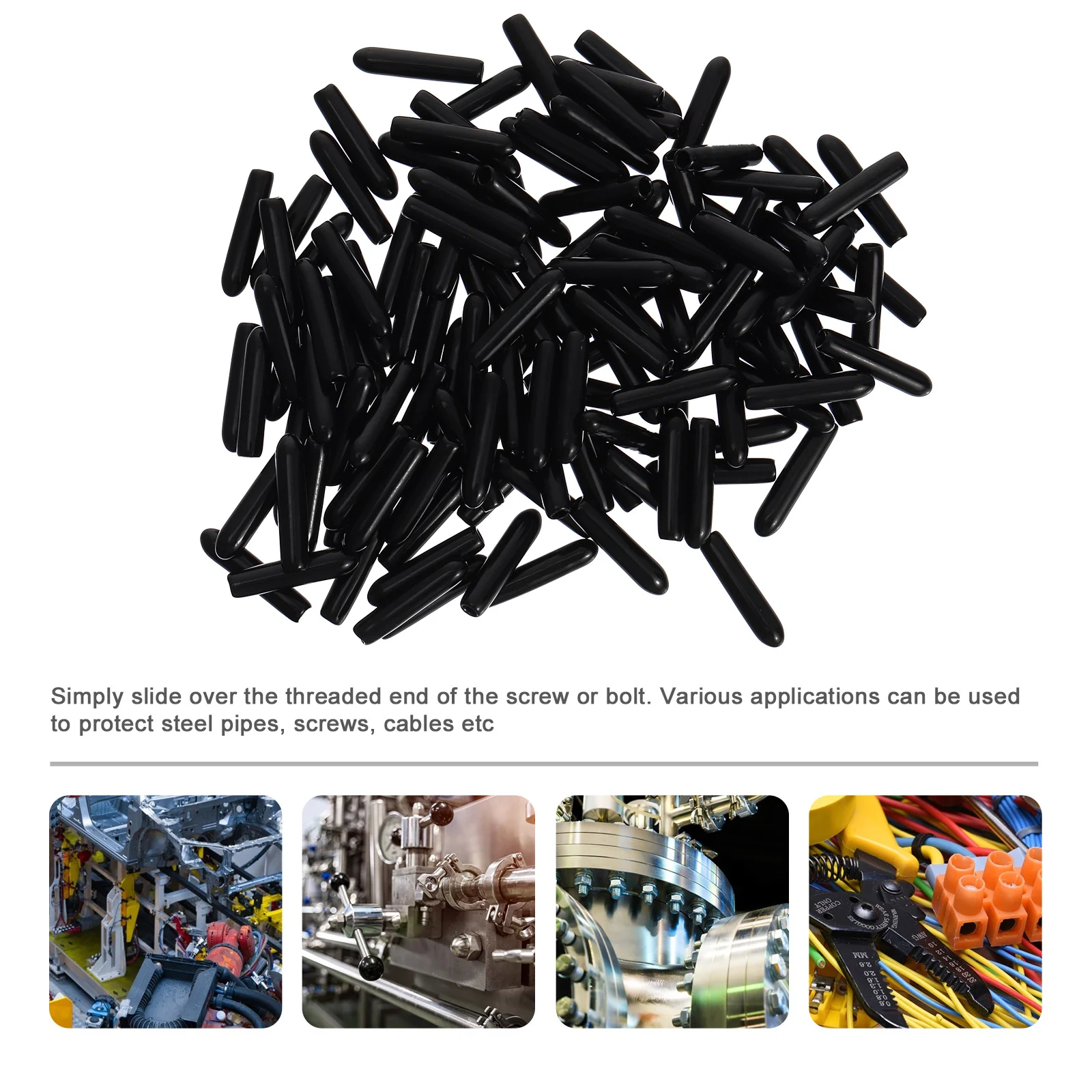 

500 pcs Rubber End Caps For Vacuum Hose Durable Oil Resistant Seal Insulator Dustproof Waterproof Connector Gasket