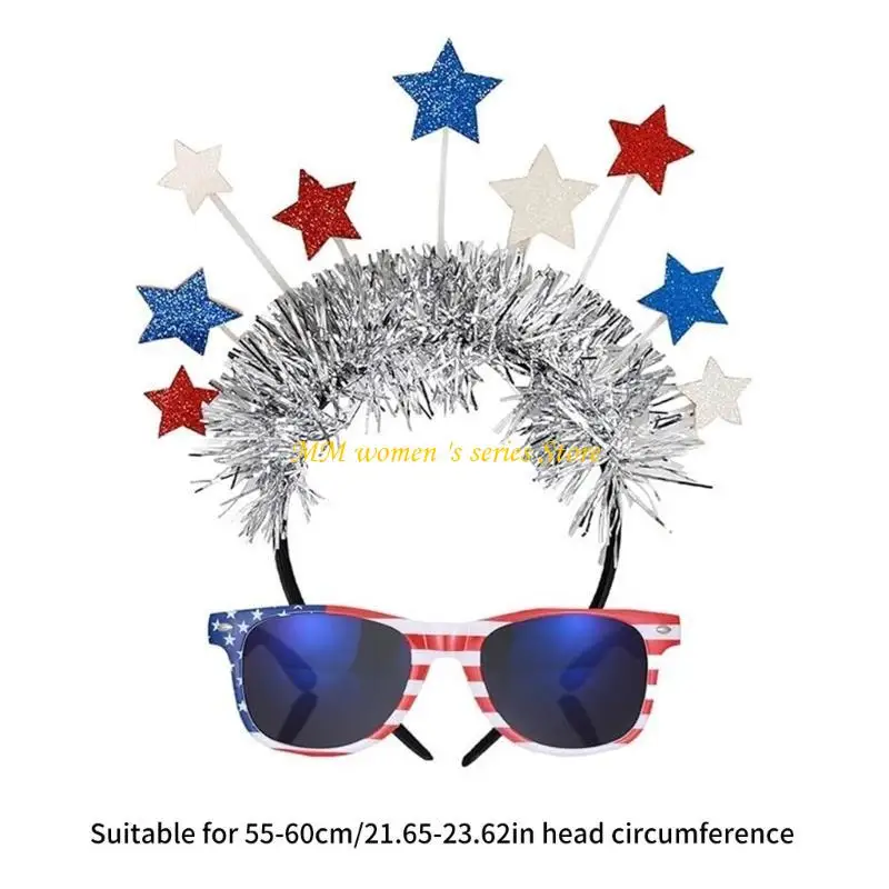 Q39C Redness White Blue Party Memorial Day Supplies Independence Day Headband