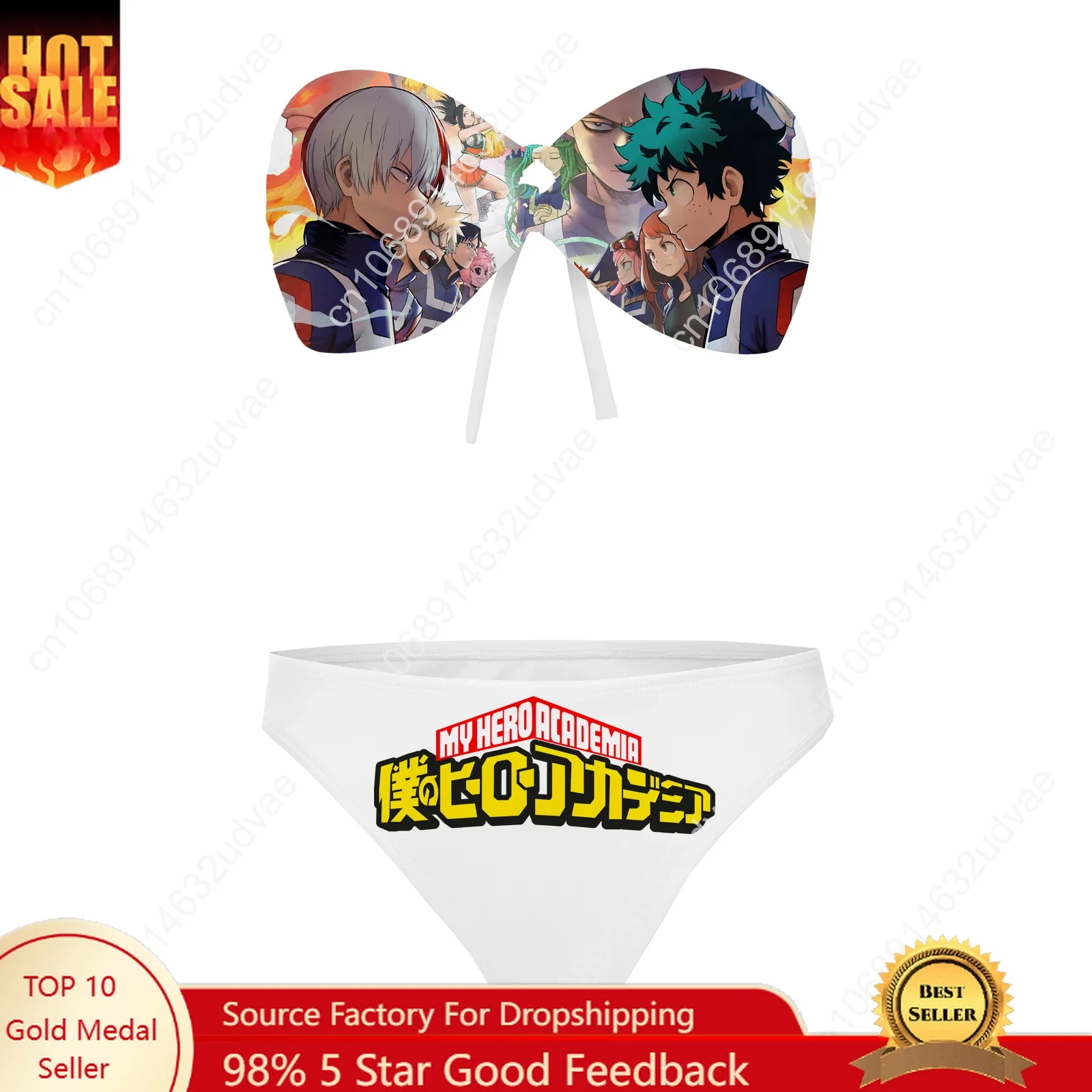 

My Hero Academia Strapless Swimsuit Womens Bathing Suits Personalized Fashion Swimwear Pool Party Sexy Bikini Custom Beachwear