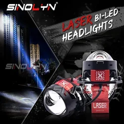Sinolyn 140W Bi LED Modules Laser 3 Inch Dual Hyperboloid Projector Lenses Matrix LED Lights For Car Headlight Car Accessories