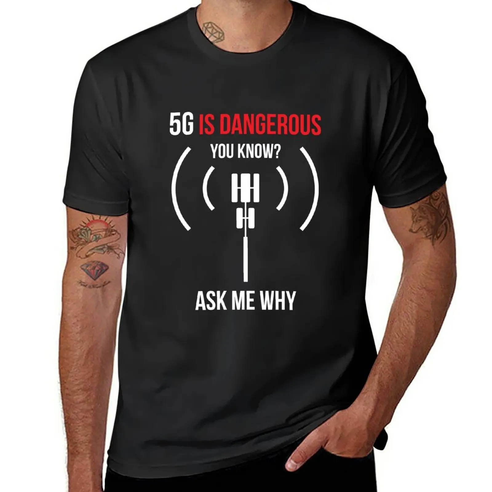 New 5G is dangerous T-Shirt t-shirts man animal print shirt for boys oversized t shirts for men