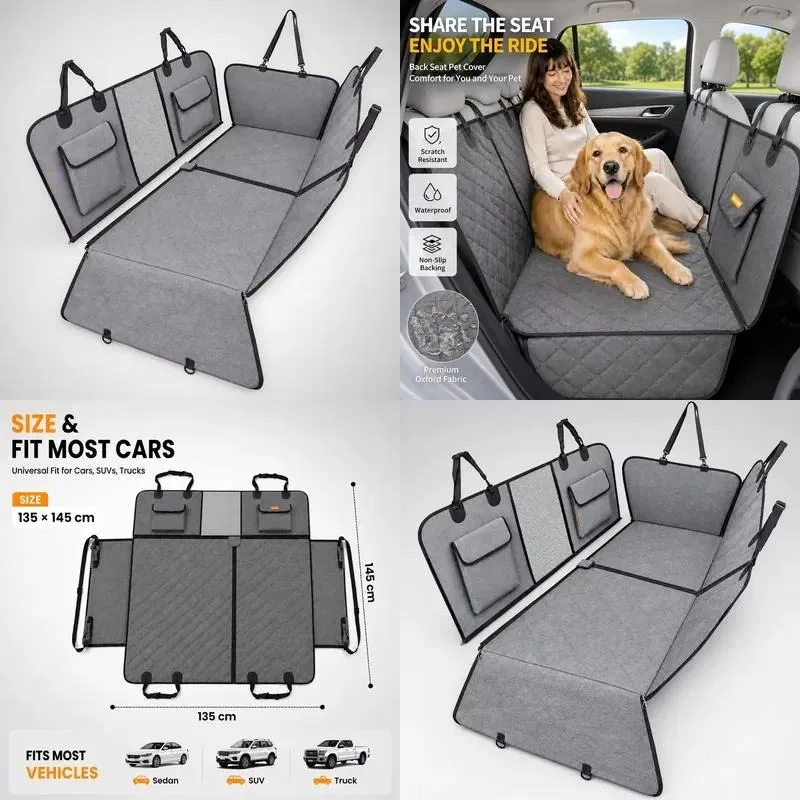 for Waterproof dog car seat cover, rear seat protective cover, hammock with mesh window