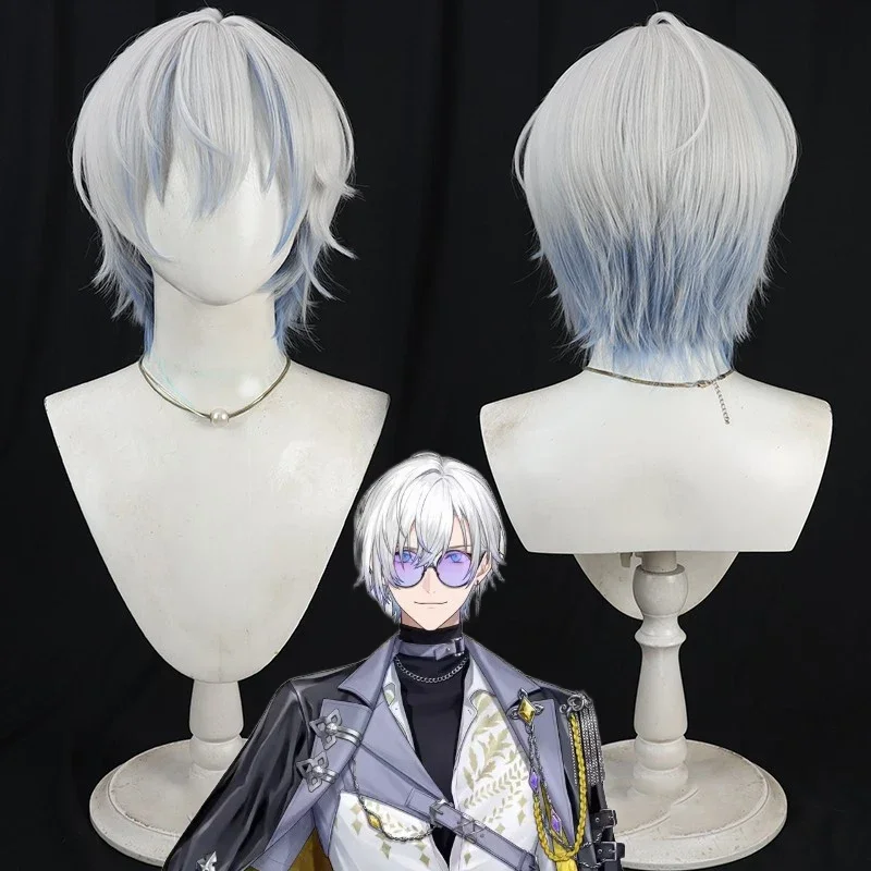 Nijisanji EN Kaelix Debonair Kaelix Debonair Cosplay Perücke Niji Virtual Youtuber BY THE BEAT Männer Blauer Farbverlauf Kunsthaar