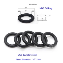 Thickness CS 7mm NBR O Ring Seal Gasket OD 30-229mm Nitrile Butadiene Rubber Spacer Oil Resistance Washer O-Ring