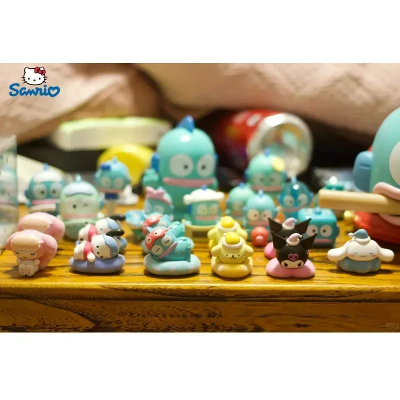 New Sanrio Mini Figure Sweet Dream Cinnamoroll My Melody Kuromi Pompom Purin Pochacco Hanyodon Action Figurine Model Doll Toys