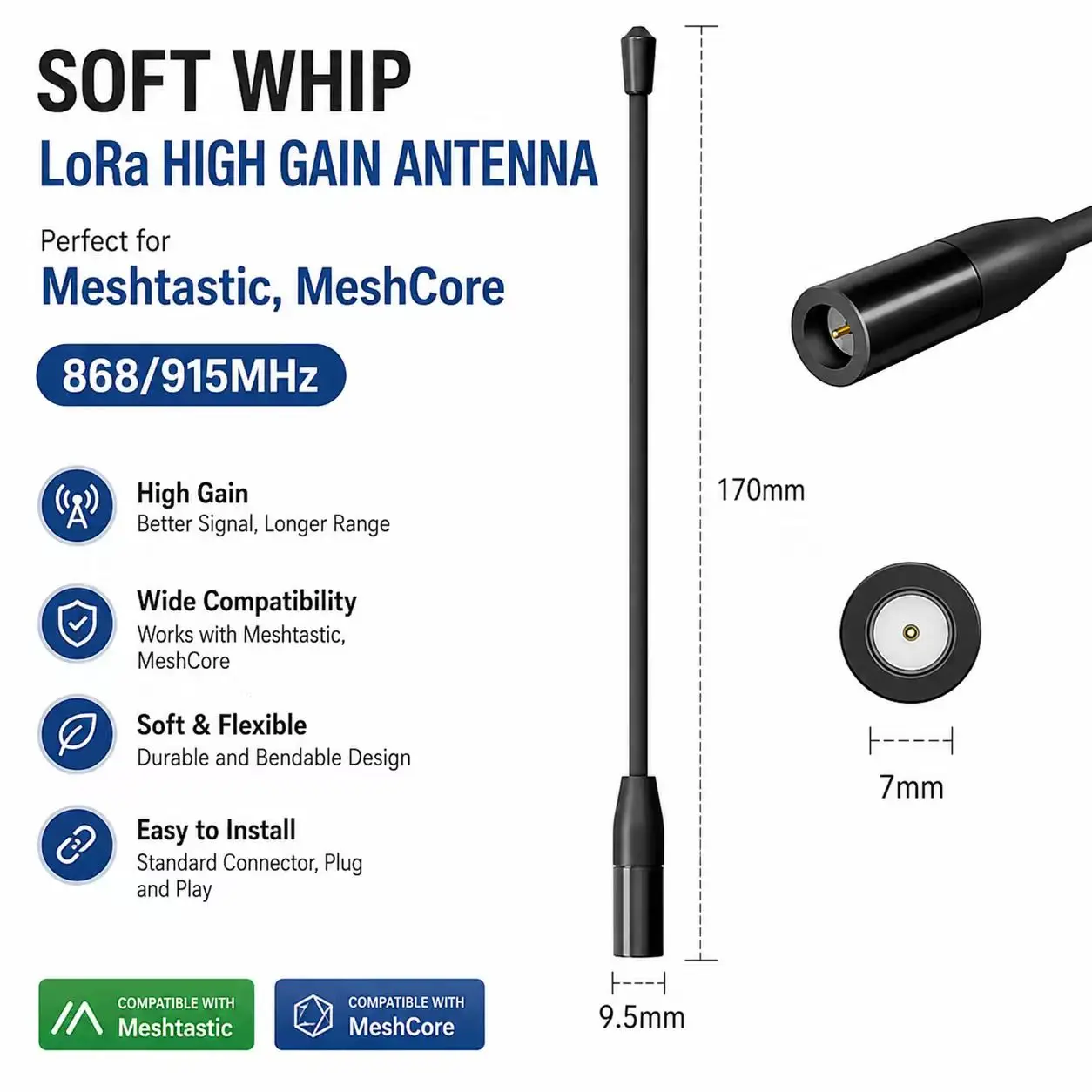 

Nb-iot /LORA Soft Antenna UAV wireless module Figure transmission data transmission 915mhz antenna SMA m17cm